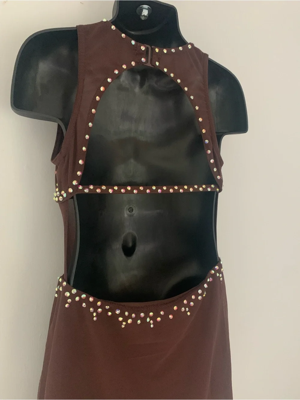 Brown Rhinestone Dance Costume: Child Size 6/6X, Lyrical Contemporary